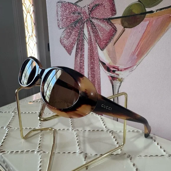 🤎Gucci Sunglasses Brown GG2420/S 3CX 52/19 Oval type With Side logo - Picture 8 of 17